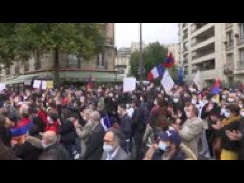 French Armenians protest against Azerbaijan in Paris