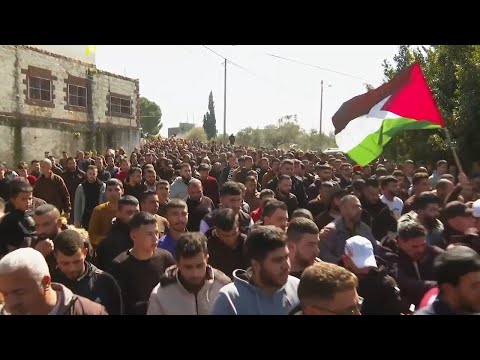 Funeral of 25-year-old Palestinian killed in an Israeli military operation in the West Bank city of