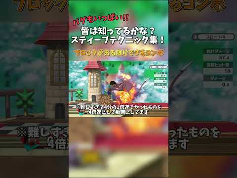 皆は知ってるかな？スティーブテクニック集！【スマブラSP】