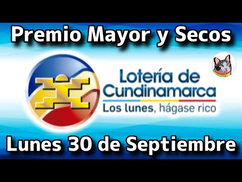 Resultado PREMIO MAYOR Y SECOS Loteria de CUNDINAMARCA Lunes 30 de Septiembre de 2024