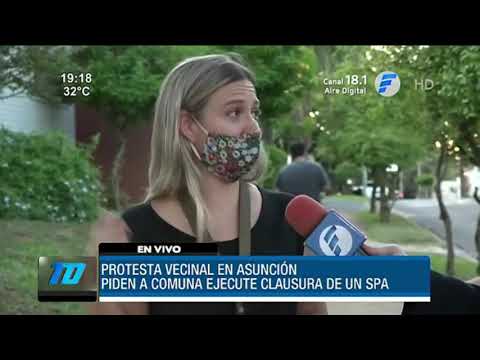 Protesta vecinal contra un spa en Asunción