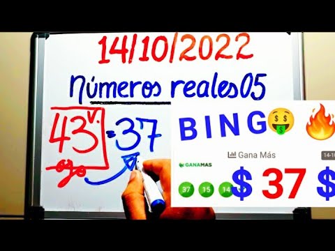 BINGO  37  lotería GANA MÁS/ PALÉ Y SÚPER para GANAR HOY 14 OCTUBRE 2022/NÚMEROS GANADORES de HOY