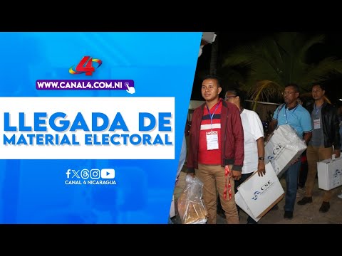 Llegada de material electoral al centro de cómputo regional en Puerto Cabezas, R.A.C.C.N.
