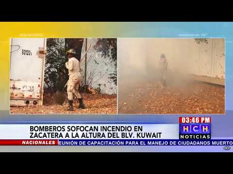 Bomberos sofocan incendio en zacatera del bulevar Kuwait