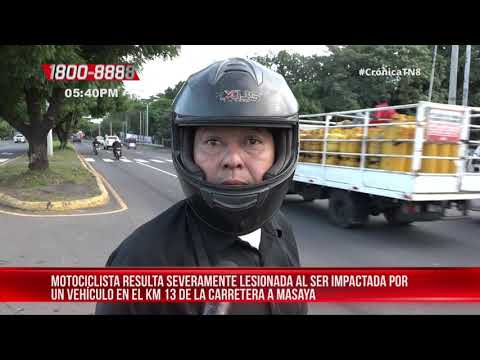 Irrespeto a señal de alto provoca accidente de tránsito en la carretera a Masaya – Nicaragua