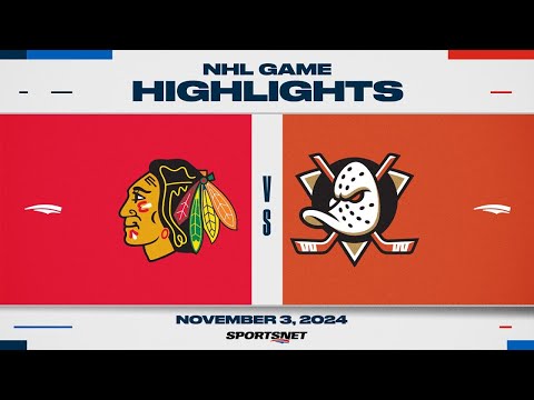 NHL Highlights | Blackhawks vs. Ducks - November 3, 2024