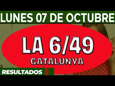 Resultado del sorteo 6-49 del Lunes 7 de Octubre del 2024.