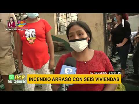 El Agustino: un gran incendio arrasó con vivienda poniendo en riesgo casas aledañas