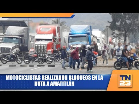Motociclistas realizaron bloqueos en la ruta a Amatitlán