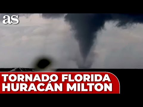 HURACÁN MILTON | Una CÁMARA de TRÁFICO capta un TORNADO en una CARRETERA de FLORIDA