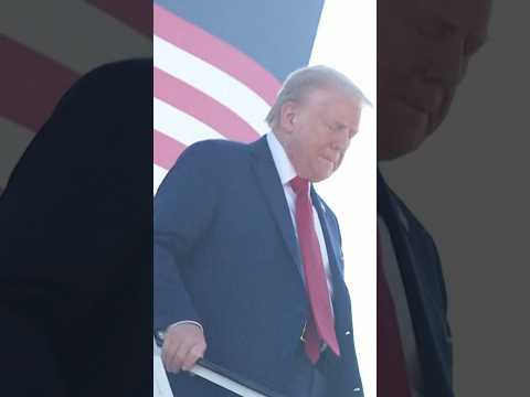 Trump Arrives in Swing State Michigan to Campaign in Detroit