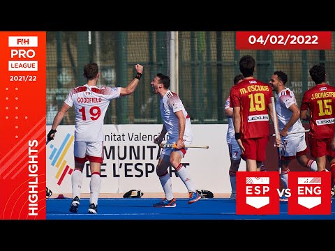 Field Hockey 🏑 FIH Hockey Pro League Season 3 - Spain vs England (Men), Game 1 Highlights