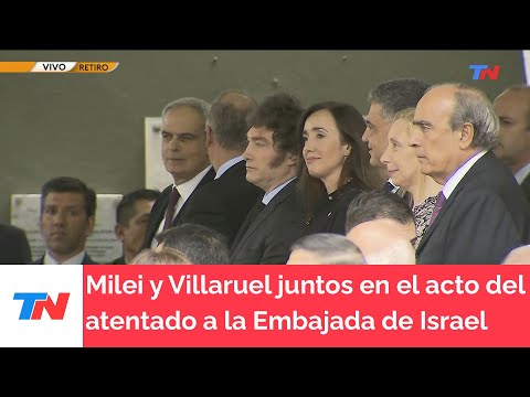 Milei y Villarruel participaron del acto por el atentado a la Embajada de Israel
