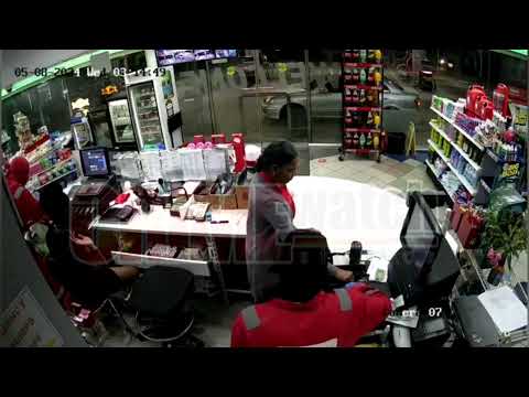 CCTV footage captured a robbery in progress at an NP Quikshoppe in Gasparillo early on Wed 8th May