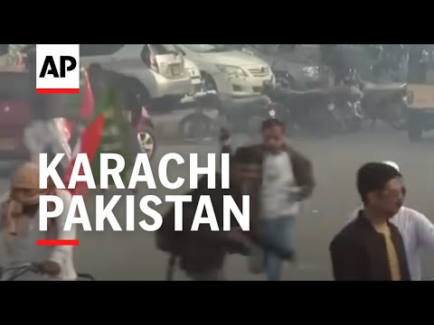 Dozens arrested after scuffles break out in Karachi at Pakistan Tehreek-e-Insaf (PTI) rally