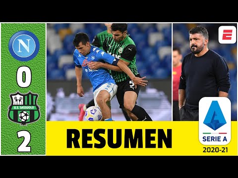 Napoli 0-2 Sassuolo. Hirving Chucky Lozano no pudo hoy y cayeron los de Gennaro Gattuso | Serie A