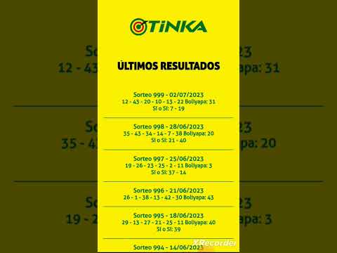 Resultados La Tinka 02-07-2023 Sorteo 999 #shorts
