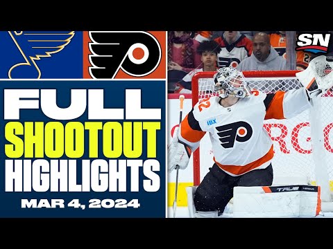 St. Louis Blues @ Philadelphia Flyers | FULL Shootout Highlights - March 4, 2024