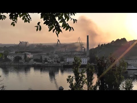 Crimean shipyard is on fire after Ukrainian attack, Russia reports