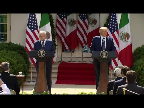 Donald Trump y AMLO celebraron en la Casa Blanca la entrada en vigor del T-MEC.