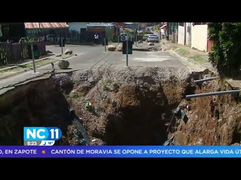 Huecos gigantes amenazan comunidad de Cartago