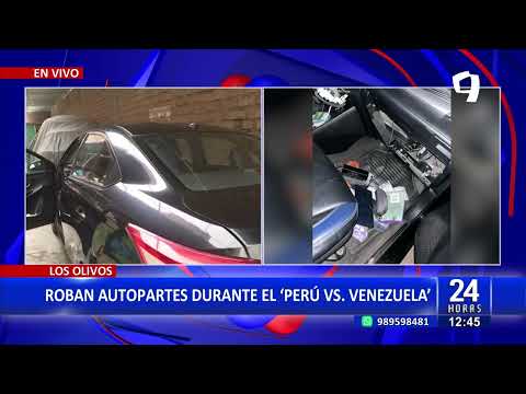 Los Olivos: Delincuentes roban autopartes de un vehículo durante el Perú vs. Venezuela