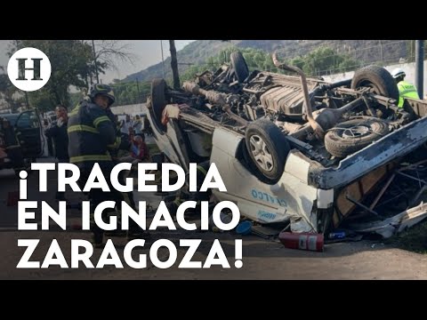 ¡2 muertos y 6 heridos! El saldo por volcadura del transporte público en la Calz. Ignacio Zaragoza