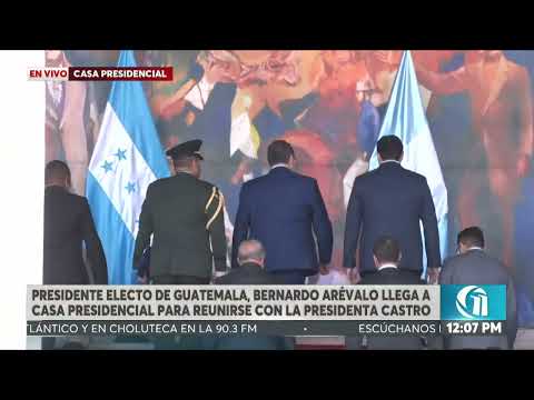 Presidente de Guatemala, llega a casa presidencial para reunirse con la pdta.Xiomara Castro