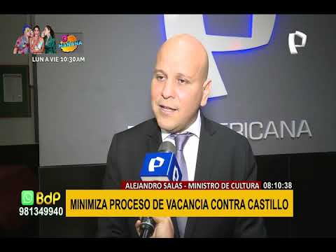 Ministro Salas: presidente Castillo evalúa si acude al Congreso por debate de vacancia