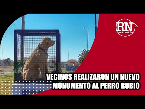 Vecinos realizaron un nuevo monumento al perro Rubio