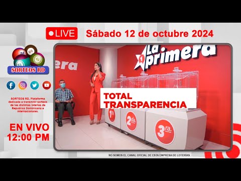 Lotería la Primera en vivo ? Sábado 12 de octubre 2024 - 12:00 PM #envivo