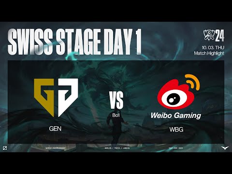 GEN vs WBG 매치 하이라이트 | 스위스 스테이지 Day1 | 10.03 | 2024 월드 챔피언십