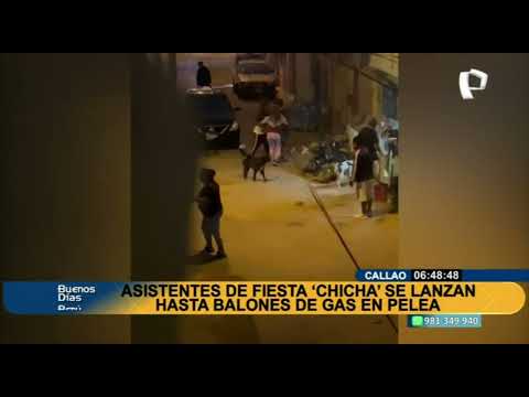 BDP Callao: asistentes a fiesta chicha se lanzan hasta balones de gas durante una pelea