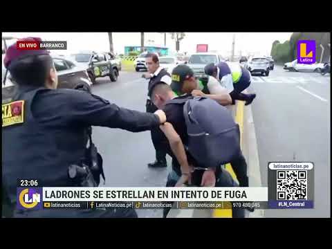 Ladrones se estrellan en intento de fuga en Barranco