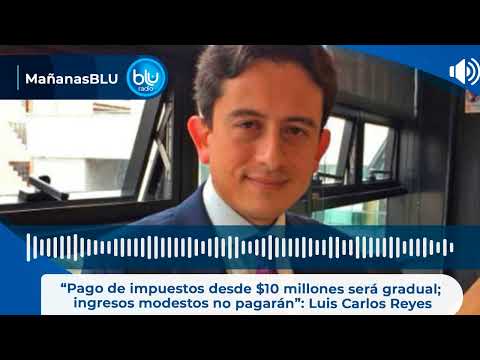 “Pago de impuestos desde $10 millones será gradual; ingresos modestos no pagarán”: Luis Carlos Reyes