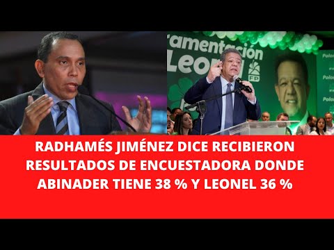 RADHAMÉS JIMÉNEZ DICE RECIBIERON RESULTADOS DE ENCUESTADORA DONDE ABINADER TIENE 38 % Y LEONEL 36 %