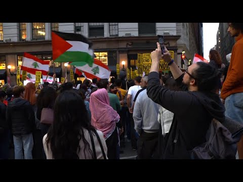 Protest in New York against Israeli bombing campaign in Lebanon