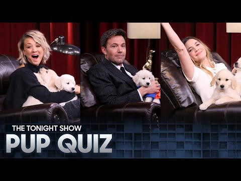 Pup Quiz with Kaley Cuoco, Ben Affleck and Drew Barrymore | The Tonight Show Starring Jimmy Fallon