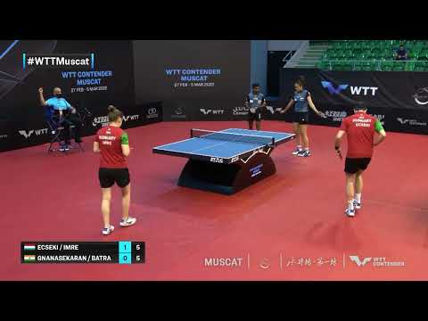 Table Tennis 🥍 Nandor Ecseki/Leila Imre vs Sathiyan Gnanasekaran/ManIka Batra | XD | WTT Contender Muscat 2022 (QF)