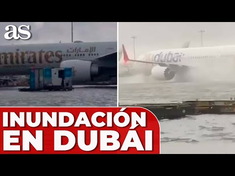 INUNDACIÓN en DUBÁI: el AEROPUERTO inundado, tormentas. lluvia... 5 VÍDEOS que IMPRESIONAN