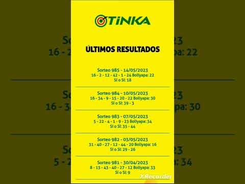 Resultados La Tinka 14-05-2023 Sorteo 985 #shorts