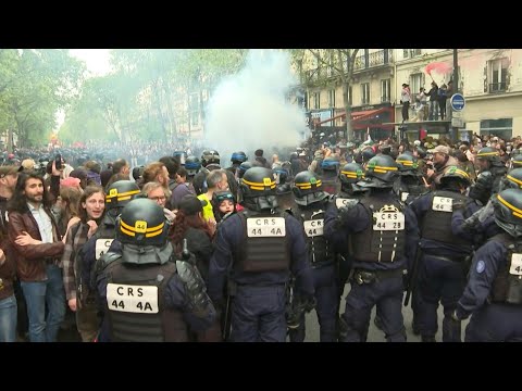 1er mai: tensions en tête de cortège parisien près de Bastille | AFP Images