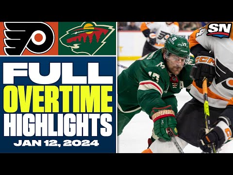 Philadelphia Flyers at Minnesota Wild | FULL Overtime Highlights - January 12, 2024