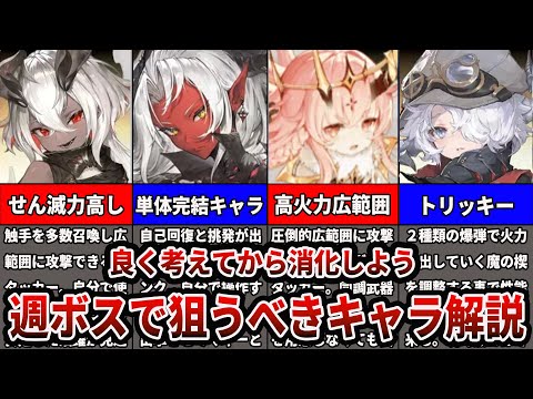 【デナアビ】週ボス報酬はどれを狙うべき？回数制限を理解して集めるべきおすすめのキャラと最強の編成を目指す武器や組み合わせ、魔の楔について解説【デュエットナイトアビス】#デナアビ #デナアビクリエターズ