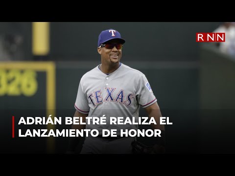 Adrián Beltré realiza el lanzamiento de honor antes del Juego de Estrellas