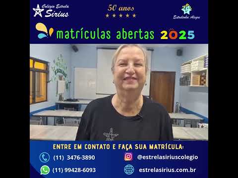 Matrculas Abertar 2025 - Rosa Belotordenadora Pedaggica Geral - Colgio Estrela Sirus. So Paulo, SP