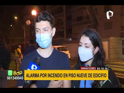 Miraflores: alarma por incendio en piso nueve de edificio
