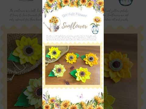 フェルトでひまわりを作ったら可愛かった🌻🌻🌻How to make felt sunflower #feltflower#feltcrafts#フェルトフラワー