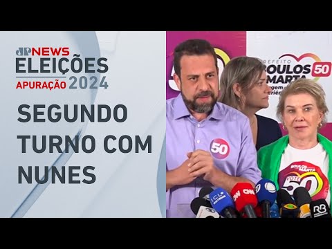 Boulos fala com a imprensa com 99% das urnas apuradas em SP