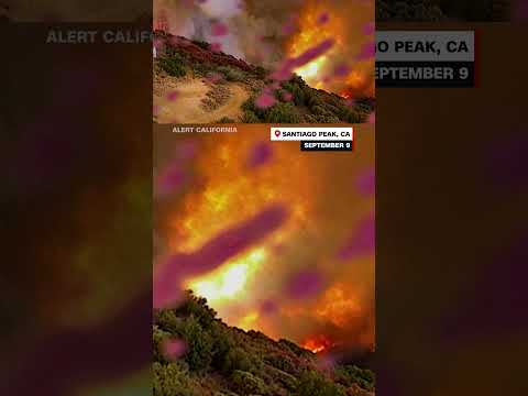 Timelapse shows wildfire engulf mountain in Southern California